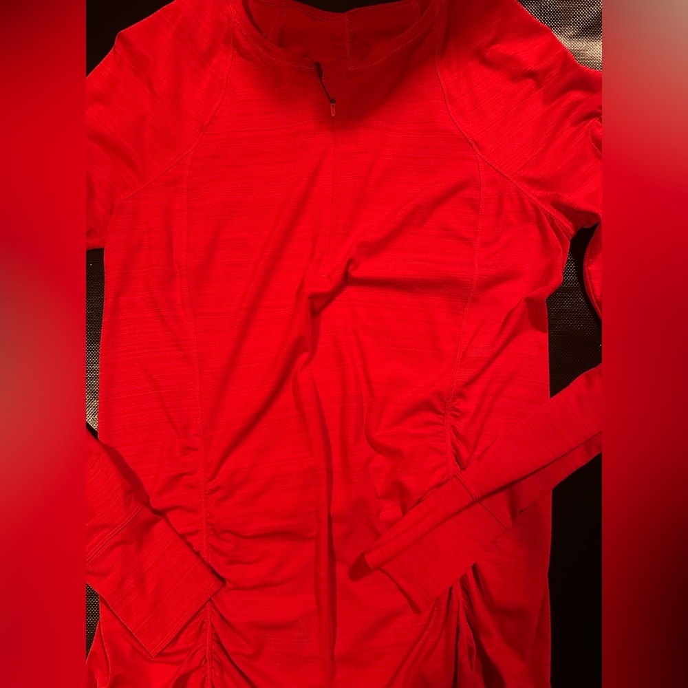 Athleta Bright Red Zip-Up Top
